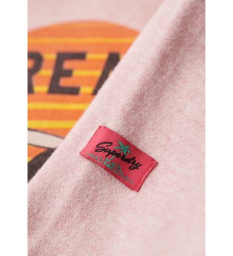 Superdry Grafična majica s kapuco LA roza