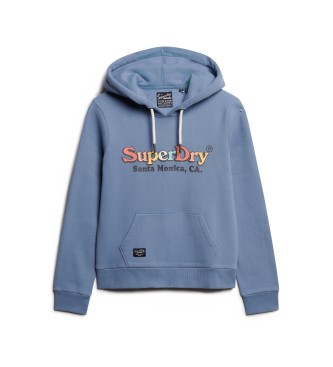 Superdry Sweat  logo arc-en-ciel bleu