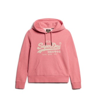 Superdry Grafisk sweatshirt med broderad logotyp Vintage Pink