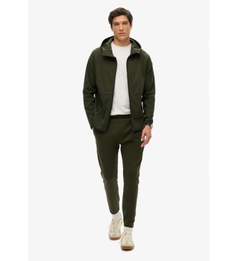 Superdry Locker sitzendes Kapuzensweatshirt mit Reißverschluss und grünem Tech-Logo