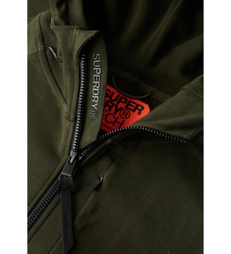 Superdry Locker sitzendes Kapuzensweatshirt mit Reißverschluss und grünem Tech-Logo