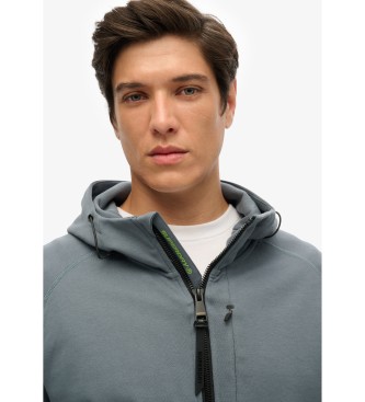 Superdry Lst sittande huvtrja med dragkedja och bl Tech-logotyp
