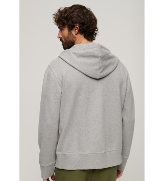 Superdry Loose-fitting hooded sweatshirt with grey zip