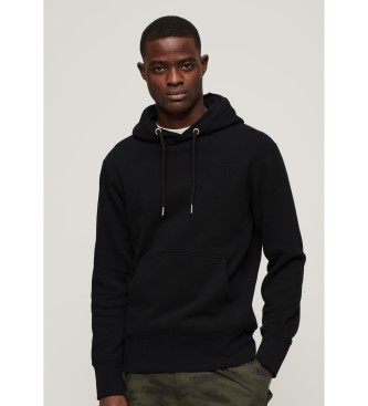 Superdry Pull-over ample Sportswear noir  dtails gaufrs