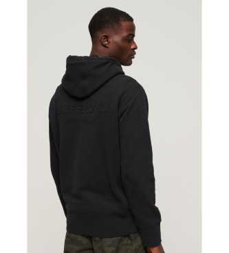 Superdry Sportswear sort baggy sweatshirt med prgede detaljer