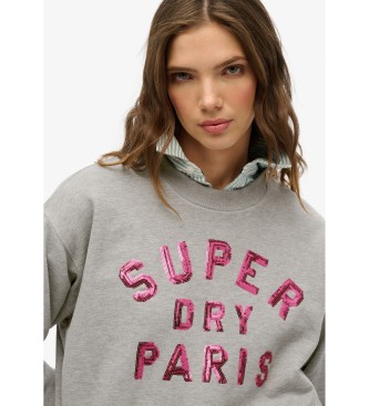 Superdry Loose sweatshirt with grey Varsity trims