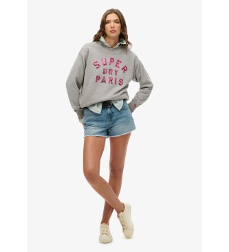 Superdry Loose sweatshirt with grey Varsity trims