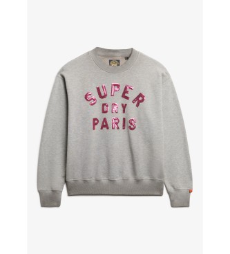Superdry Loose sweatshirt with grey Varsity trims