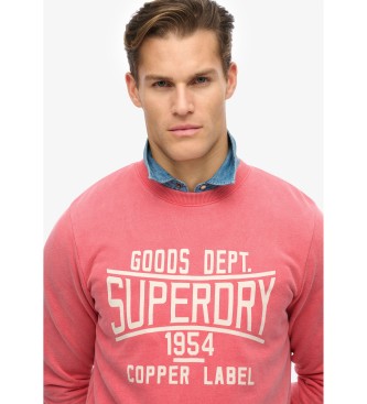 Superdry Vintage rood gewassen sweatshirt