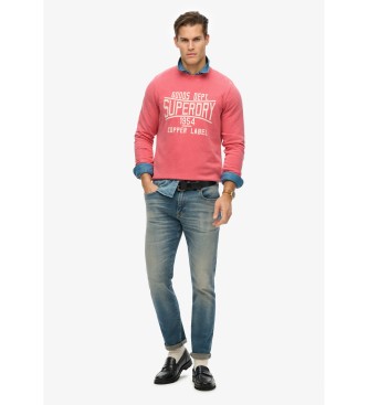 Superdry Vintage rood gewassen sweatshirt