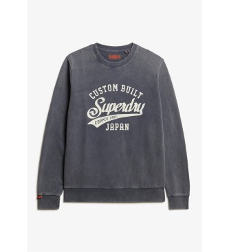Superdry Sweat vintage bleu dlav