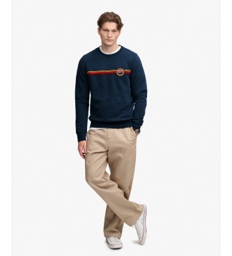Superdry Outdoor Stripe Logo marineblå sweatshirt