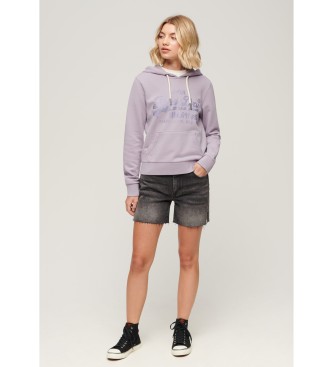 Superdry Vintage lilac metallic logo sweatshirt