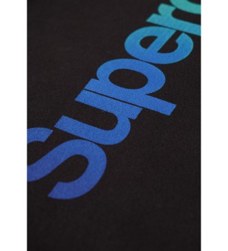 Superdry Ls sweatshirt med huva och logotyp Core black