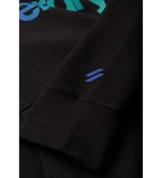 Superdry Luźna bluza z kapturem z logo Core czarna