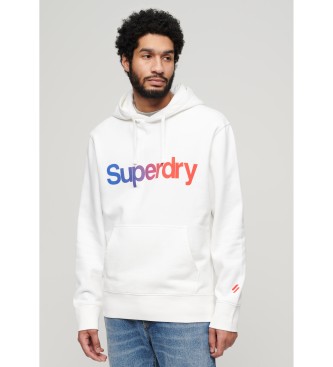 Superdry Sudadera suelta con capucha y logotipo Core blanco