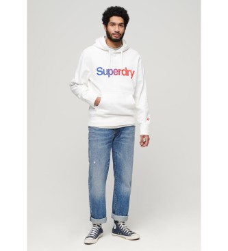 Superdry Los sweatshirt met capuchon en logo Kern wit