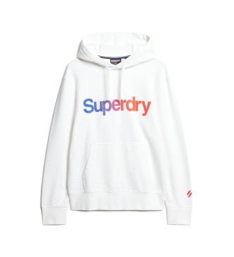 Superdry Ls sweatshirt med htte og logo Core white