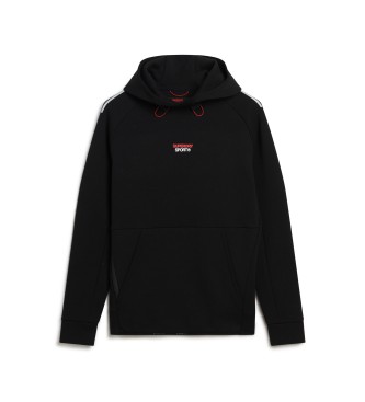 Superdry Sport Tech sweatshirt met logo en capuchon zwart