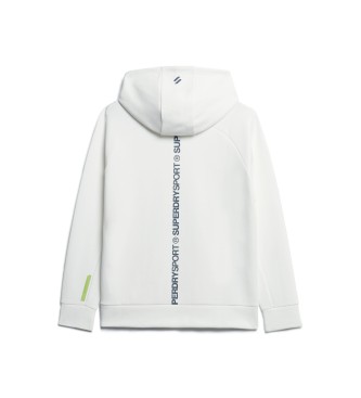 Superdry Sweatshirt solta com capuz com logtipo Sport Tech branco
