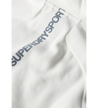 Superdry Sport Tech loose sweatshirt med huva och logotyp vit