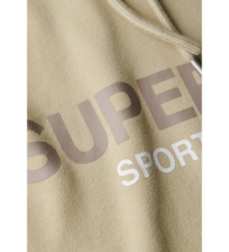 Superdry Felpa con cappuccio ampia con logo sportivo beige