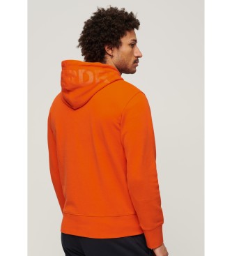 Superdry Luźna bluza z kapturem z logo Sportswear pomarańczowa