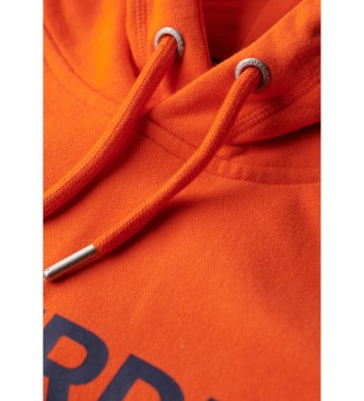 Superdry Luźna bluza z kapturem z logo Sportswear pomarańczowa