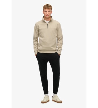 Superdry Tech taupe loose half zip sweatshirt