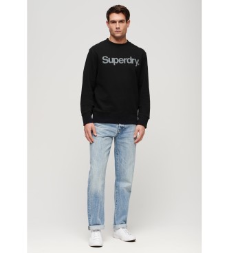 Superdry Loose sweatshirt med rund halsringning City svart