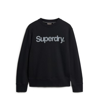 Superdry Sweatshirt ample  col ras du cou City noir