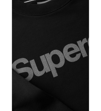 Superdry Luźna bluza z okrągłym dekoltem City czarna