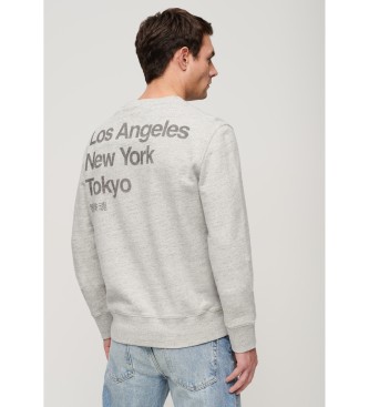 Superdry Loose sweatshirt med rund halsringning City grey