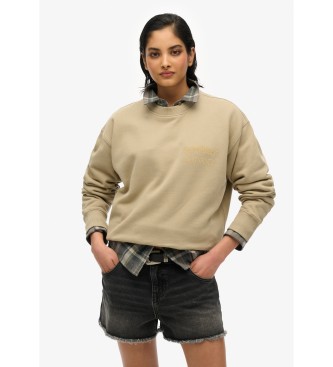 Superdry Sport Luxe bež ohlapna jopa v bež barvi