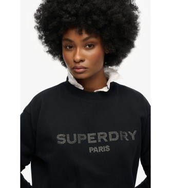 Superdry Sudadera suelta Sport Luxe negro