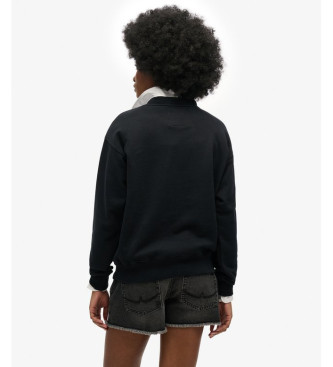 Superdry Sudadera suelta Sport Luxe negro