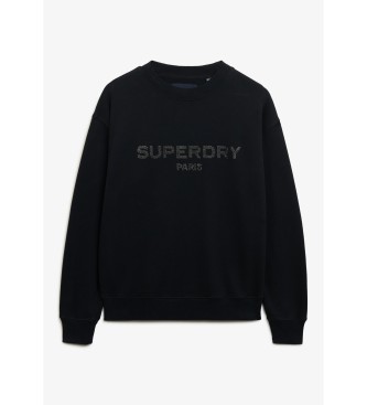 Superdry Sudadera suelta Sport Luxe negro