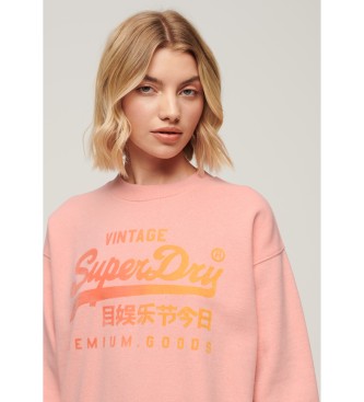 Superdry Sweatshirt ample ton sur ton rose