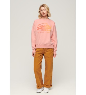 Superdry Pink tonal loose sweatshirt