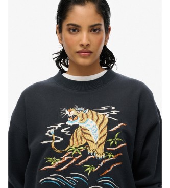 Superdry Suika Loose black sweatshirt