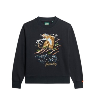 Superdry Suika Loose black sweatshirt