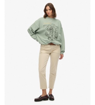 Superdry Green Tokyo Narrative Oversized Sweatshirt