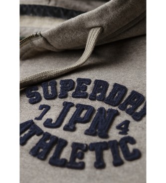 Superdry Vintage Athletic Hoodie mit grauem Reiverschluss und Kapuze