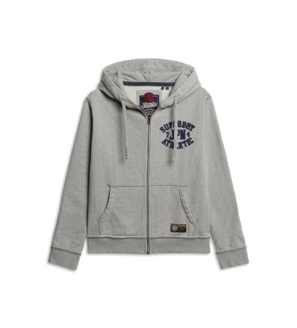 Superdry Vintage Athletic Hoodie mit grauem Reiverschluss und Kapuze