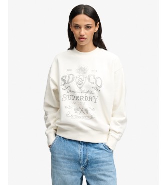 Superdry Vintage Workwear cream white sweatshirt