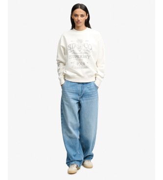 Superdry Vintage Workwear cream white sweatshirt