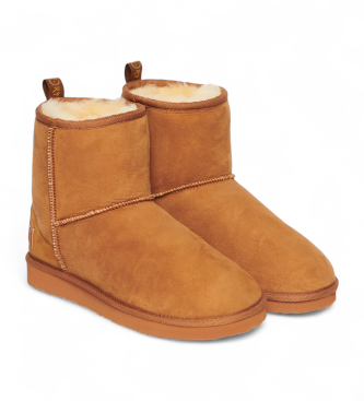 Superdry Brązowe buty z zamszu i skóry sherpa 