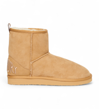 Superdry Bottines en daim et sherpa beige