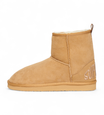Superdry Bottines en daim et sherpa beige