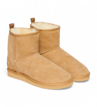 Superdry Bottines en daim et sherpa beige